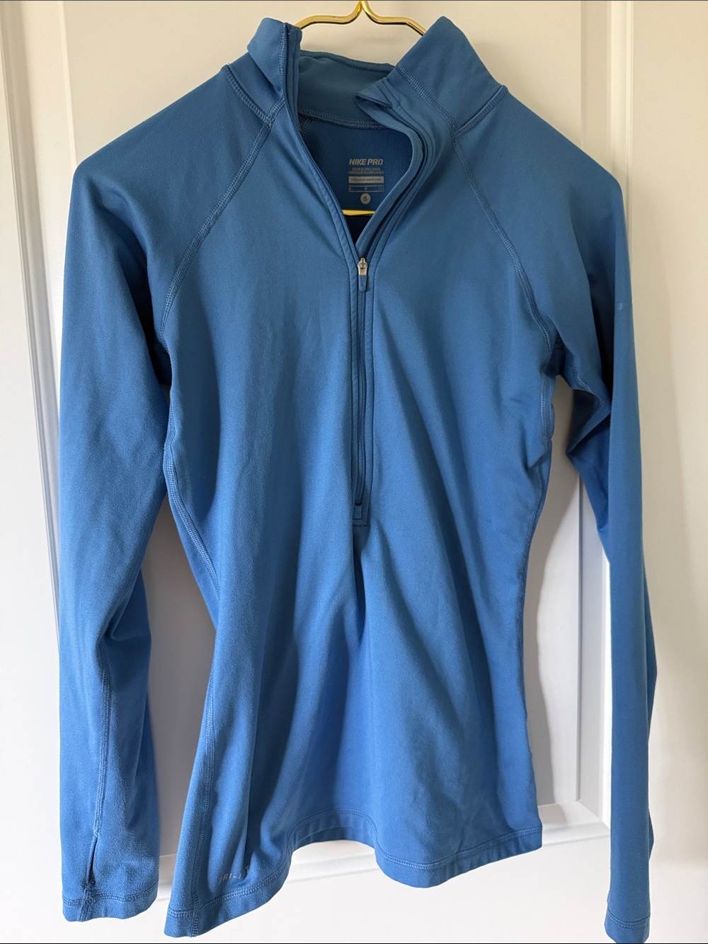 Nike Women's Light Blue Half-Zip Turtleneck Performance Pullover - Size Small